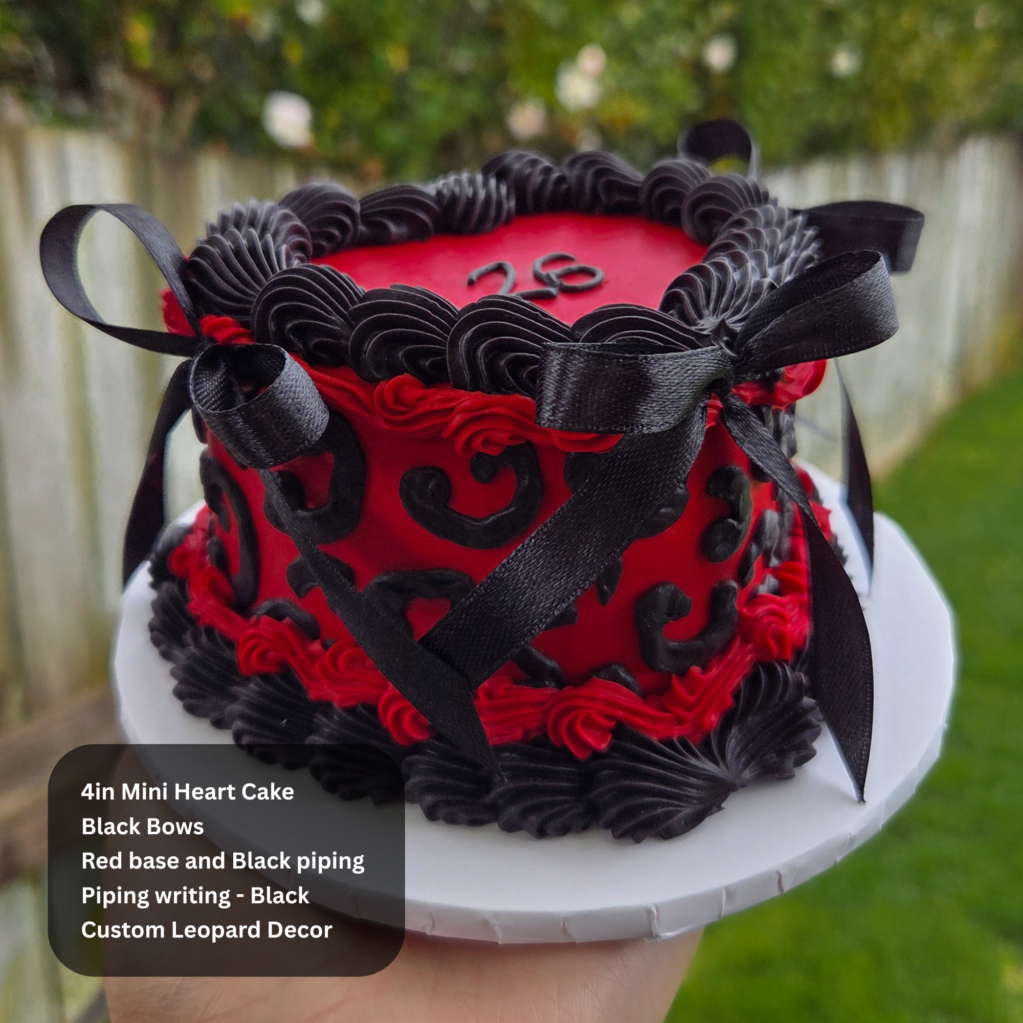 Vintage Cake with Piped Hearts