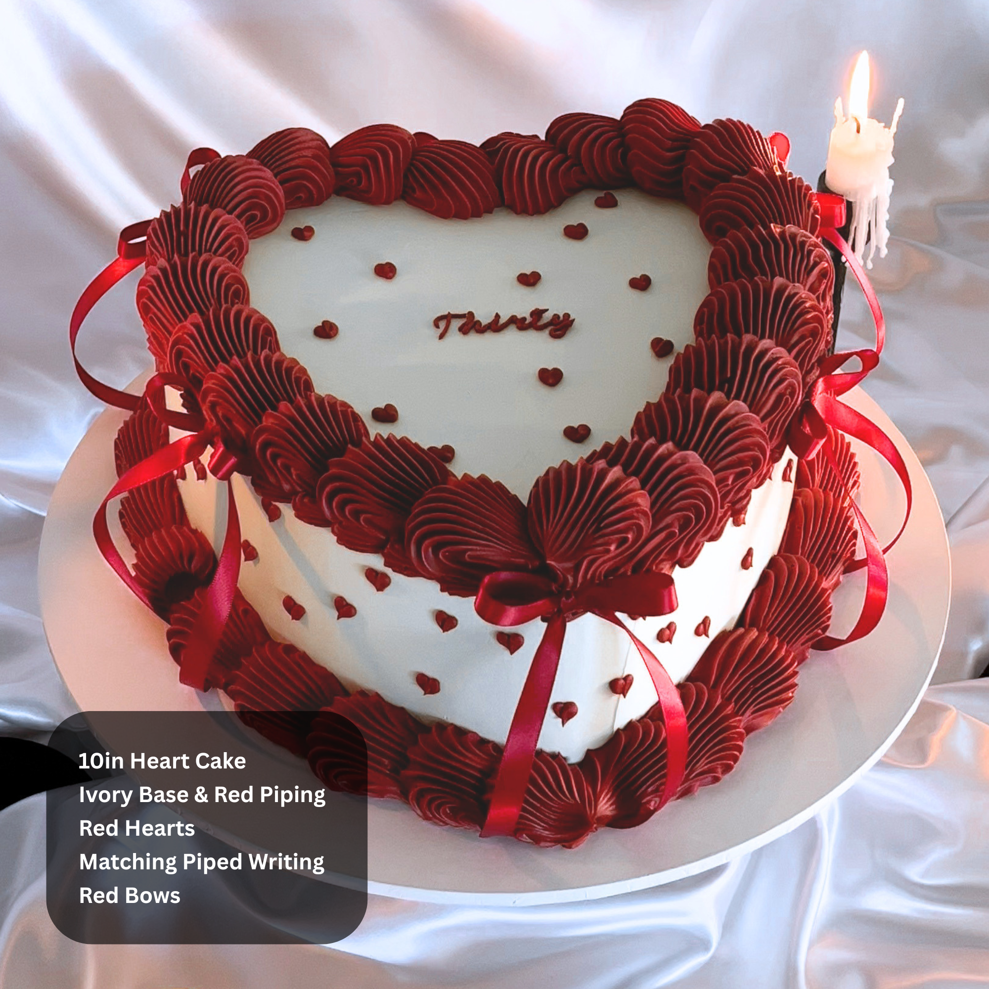 Vintage Heart Piped Cake