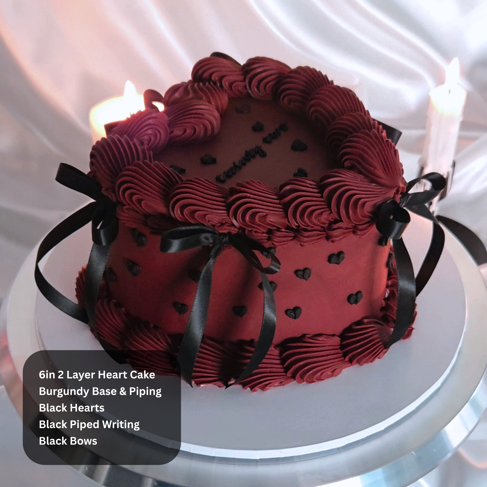 Vintage Heart Piped Cake