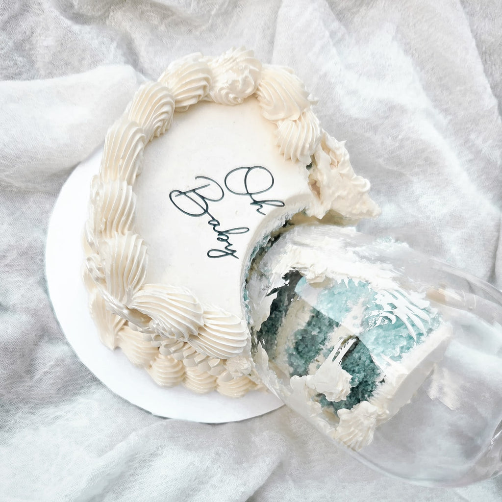 Vintage Gender Reveal Cake