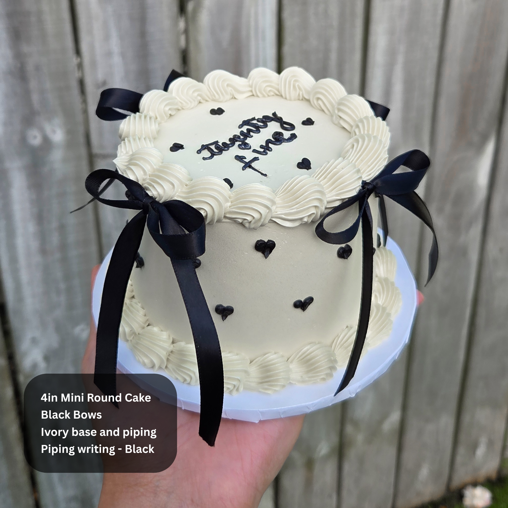 Vintage Cake with Piped Hearts