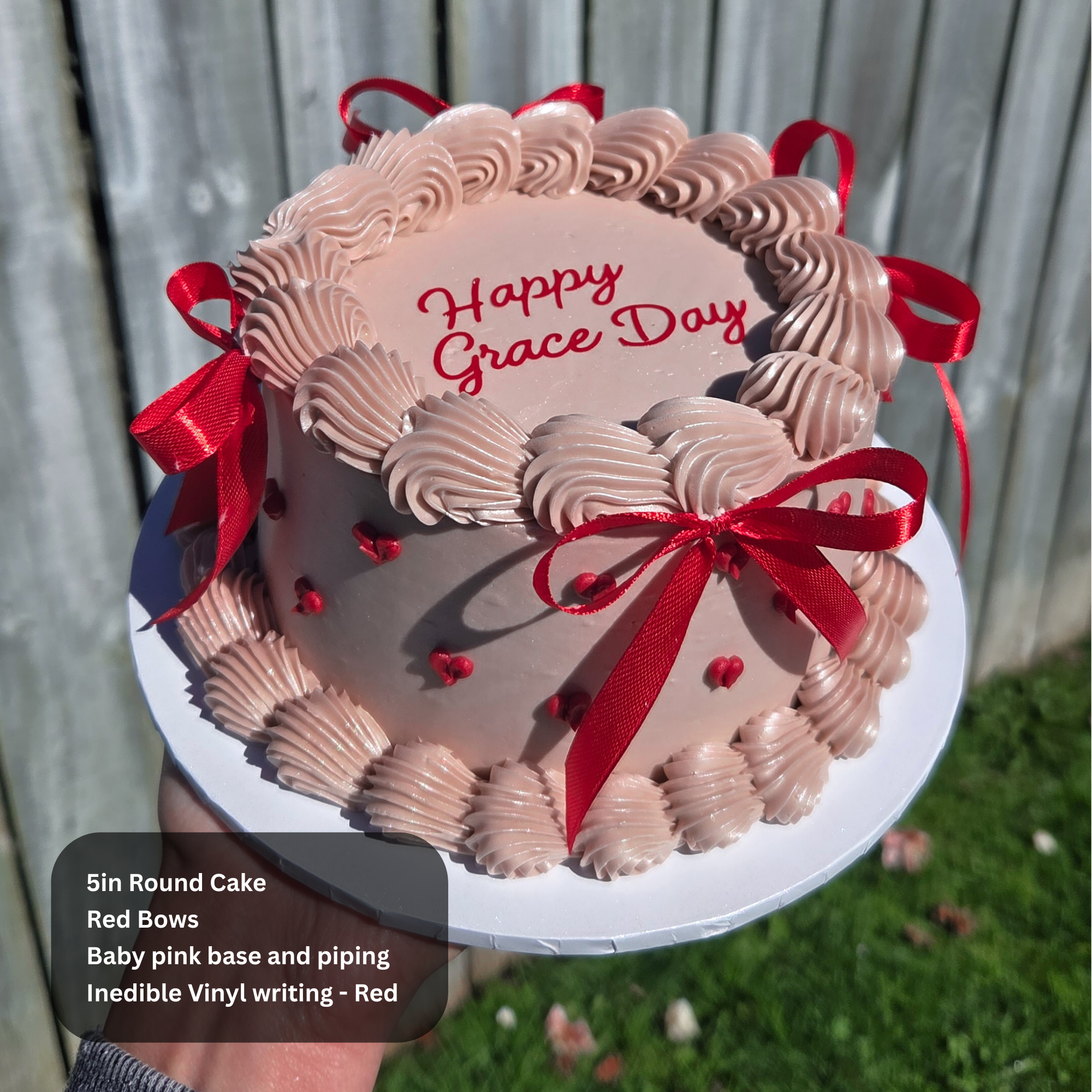 Vintage Cake with Piped Hearts